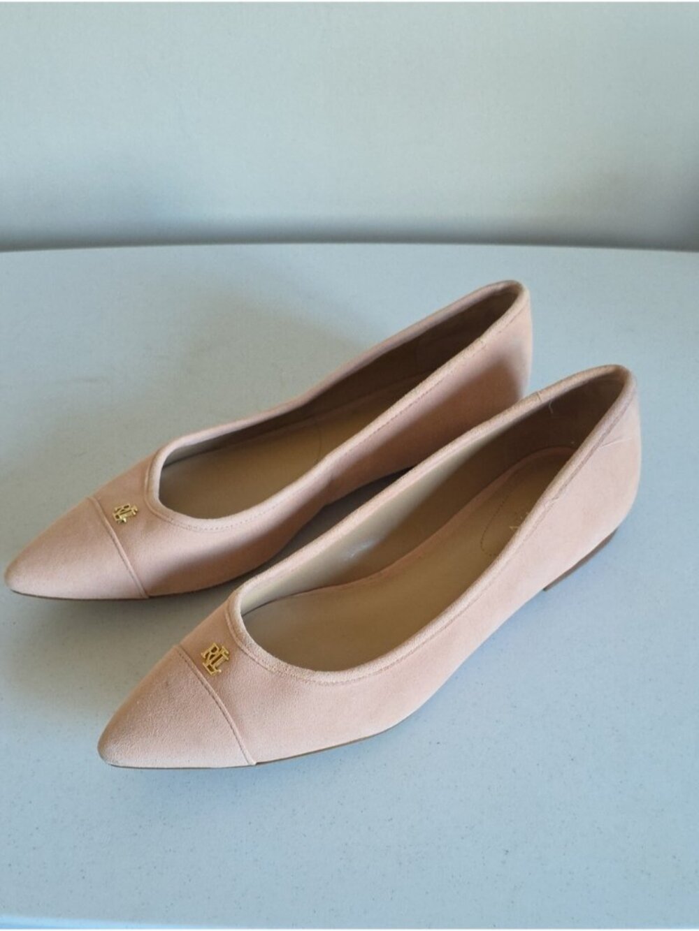 LAUREN RALPH LAUREN | Pointed Toe Ballet Flats Pink Suede Sz 8B